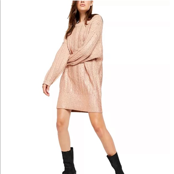 Free People Sweaters - Free People Good As Gold Sweater Dress